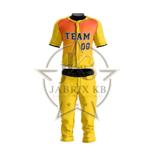 Yellow & Orange Baseball Uniform Set | Custom Jersey