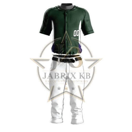 Dark Green & White Baseball Uniform Set | Custom Jersey