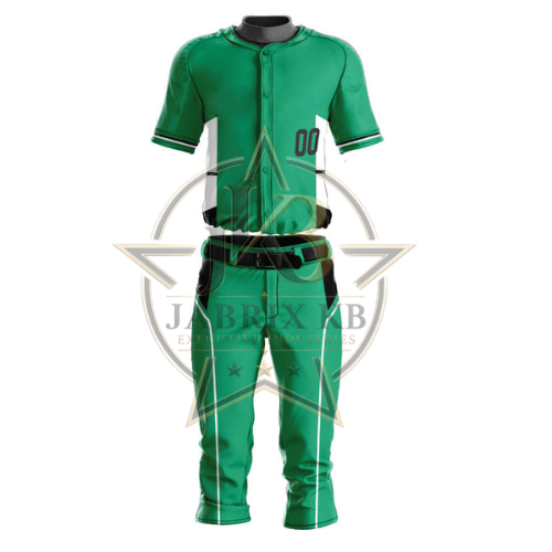 Green & White Baseball Uniform Set | Custom Jersey