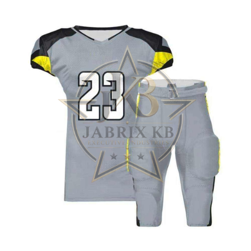 Grey & Yellow Football Uniform Set | Custom Jersey & Pants