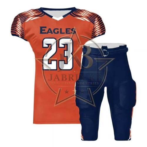 Orange & Navy Football Uniform Set | Custom Jersey & Pants
