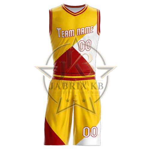 Gold & Red Basketball Uniform Set | Custom Jersey & Shorts