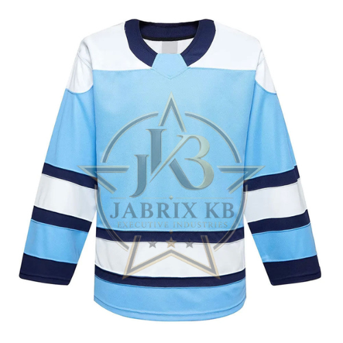 Men's Hockey Jersey – Sky Blue, White & Navy Team Uniform